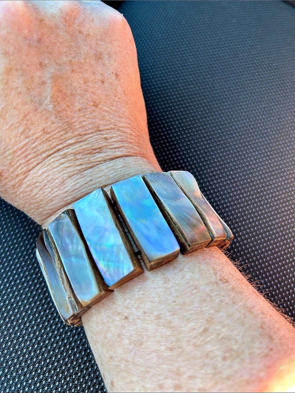 Blue & Brown Inlay Panel Bracelet